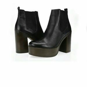 NEW Steve Madden GEANNA Black Leather Booties Sz 8